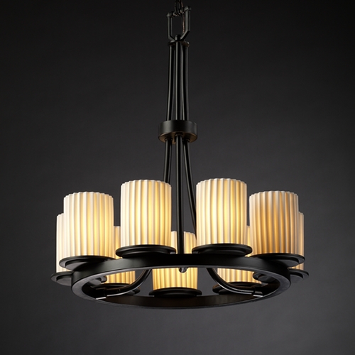 Justice Design Group Justice Design Group Limoges Collection Chandelier POR-8766-10-PLET-MBLK