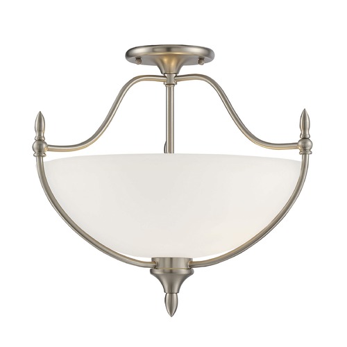 Herndon Satin Nickel Semi-Flush Mount by Savoy House