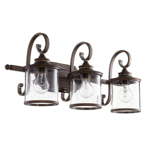 Quorum Lighting Seeded Glass Bathroom Light Copper by Quorum Lighting 5073-3-39