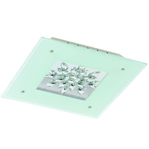 Benalua White W& Clear Trim LED Flush Mount by Eglo Lighting
