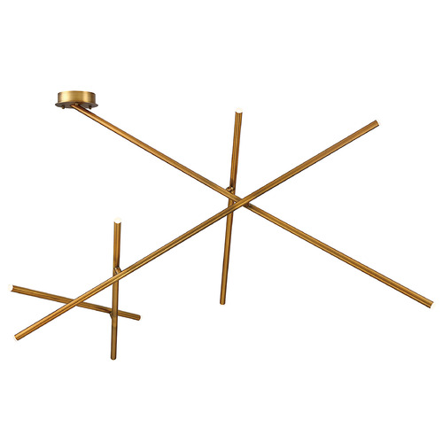 Crossroads Antique Brass LED Semi-Flush Mount by Eurofase Lighting