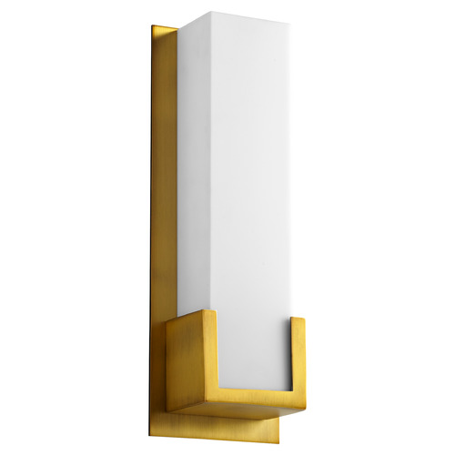 Orion 13.5-Inch LED Wall Sconce in Aged Brass by Oxygen Lighting