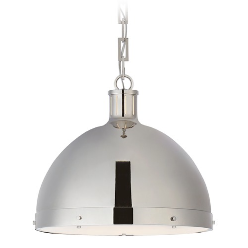 Thomas OBrien Hicks XL Pendant in Polished Nickel by Visual Comfort Signature