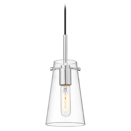 Z-Lite Kira Chrome Mini-Pendant Light with Conical Shade