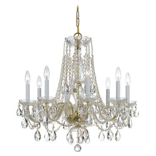 Crystorama Lighting Traditional Crystal Polished Brass Crystal Chandelier