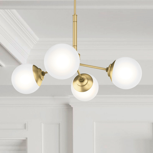 Hepburn Painted Modern Brass Chandelier by Hunter Fan Company