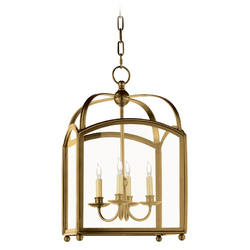 Visual Comfort Signature Collection E.F. Chapman Arch Top Small Lantern in Antique Brass by Visual Comfort Signature CHC3421AB