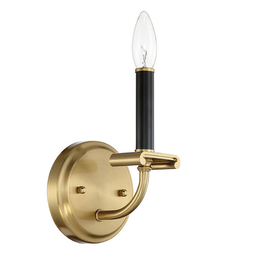 Craftmade Lighting Stanza Flat Black & Satin Brass Sconce by Craftmade Lighting 54861-FBSB