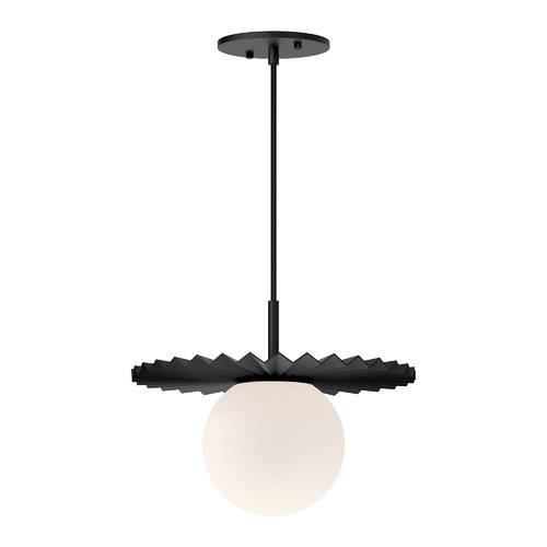 Plume 12-Inch Pendant in Matte Black by Alora Lighting