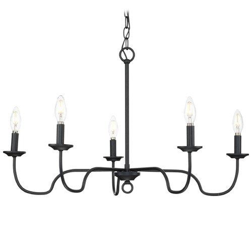 Progress Lighting Progress Lighting Canebrake 5-Light Matte Black Chandelier P400291-31M