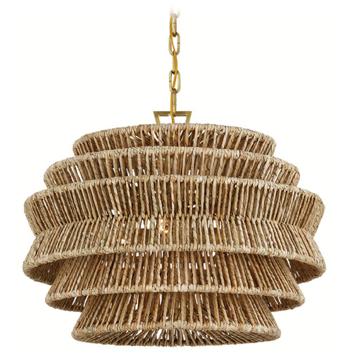 Visual Comfort Signature Collection Chapman & Myers Antigua Drum Chandelier in Brass by VC Signature CHC5015ABNAB