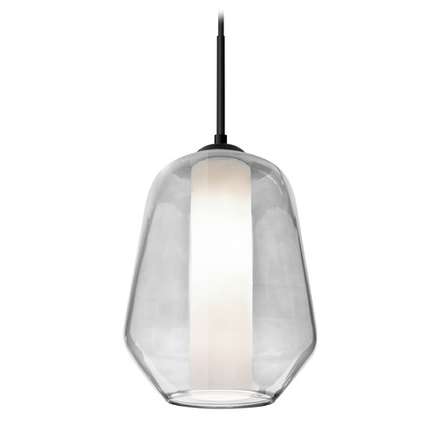 Besa Lighting Besa Lighting Link Black Mini-Pendant Light with Bowl / Dome Shade 1JT-LINKCL-BK