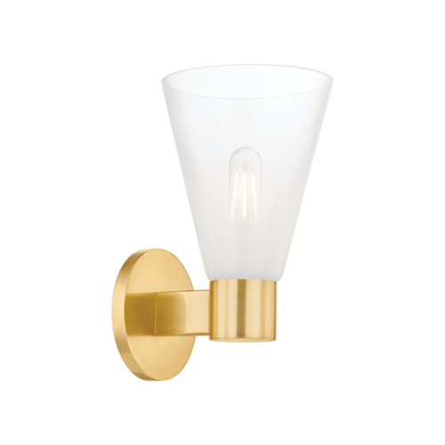 Mitzi by Hudson Valley Alma Wall Sconce in Aged Brass by Mitzi by Hudson Valley H838101-AGB