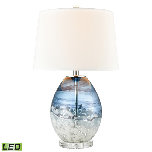 Elk Lighting Elk Lighting Livingstone Blue & Clear LED Table Lamp with Drum Shade H0019-7999-LED