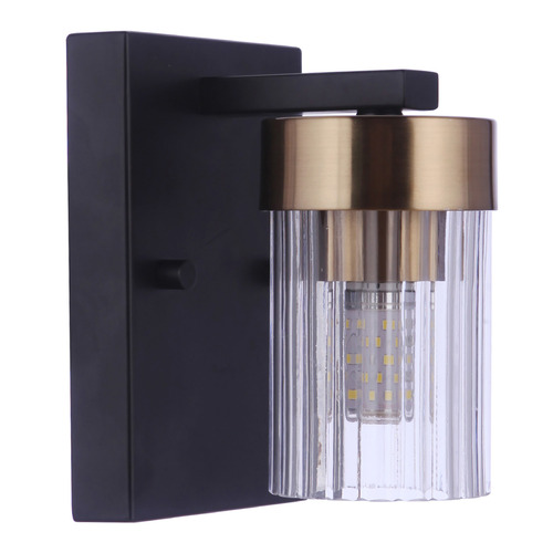 Craftmade Lighting Bond Street Flat Black & Satin Brass Sconce