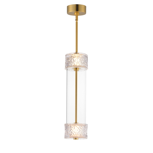 Elysian 2-Light LED Mini Pendant in Natural Aged Brass by ET2 Lighting