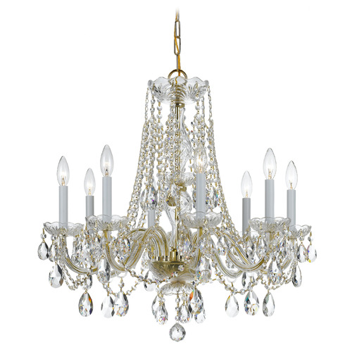 Crystorama Lighting Traditional Crystal Polished Brass Crystal Chandelier
