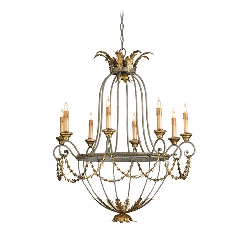 Elegance 8-Light Chandelier in Etruscan Gold & Gold Leaf Finish