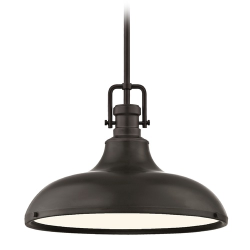 Industrial Bronze Pendant Light 15.63-Inch Wide