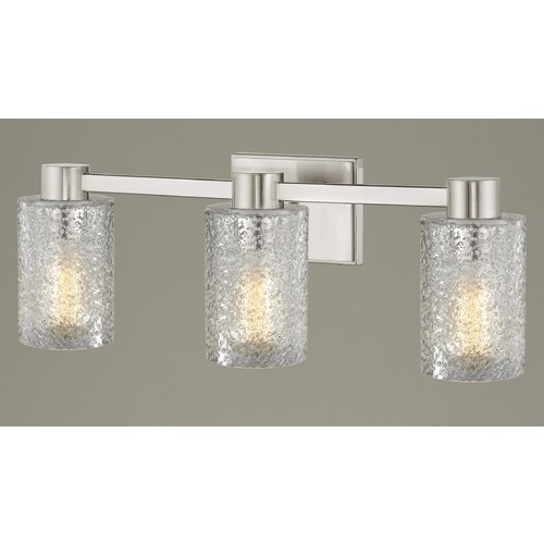 Design Classics Lighting 3-Light Ice Glass Bathroom Vanity Light Satin Nickel 2103-09 GL1060C