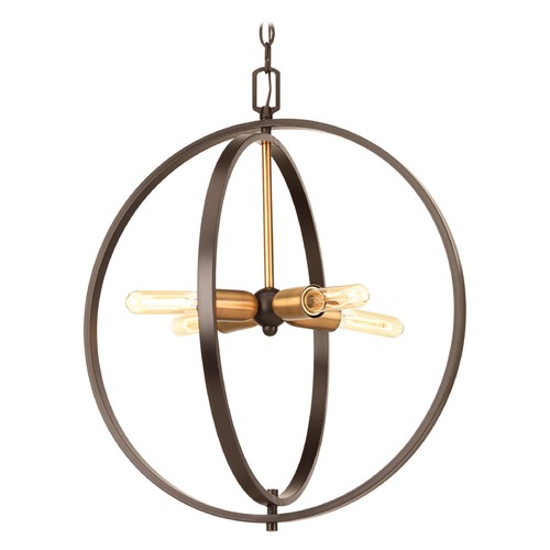 Swing Flush Mount in Bronze & Brass by Progress Lighting