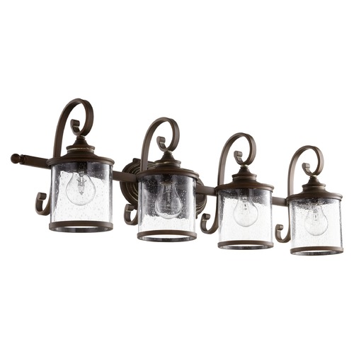 Quorum Lighting Seeded Glass Bathroom Light Copper by Quorum Lighting 5073-4-39