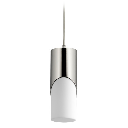 Ellipse 11-Inch LED Acrylic Pendant in Nickel by Oxygen Lighting