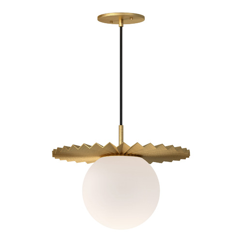 Plume 14-Inch Pendant in Brushed Gold by Alora Lighting
