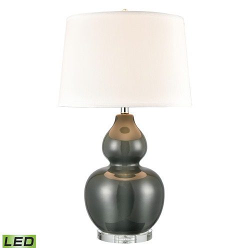 Elk Lighting Elk Lighting Leze Forest Green & Clear LED Table Lamp with Drum Shade H0019-8000-LED
