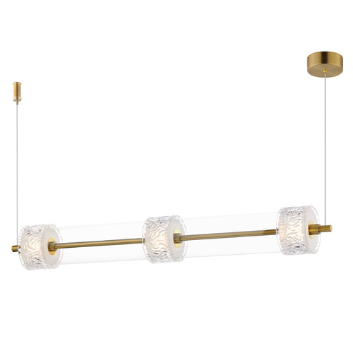 ET2 Lighting Et2 Elysian Natural Aged Brass LED Island Light with Drum Shade E11083-124NAB