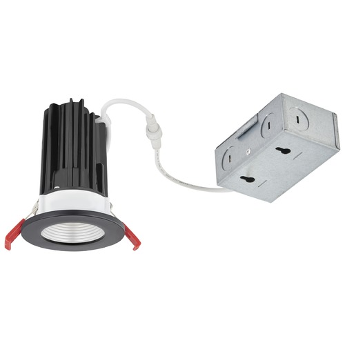 Recesso Lighting by Dolan Designs 2'' LED Canless 15W Black/Spun Nickel Recessed Downlight 3000K 38Deg IC Rated By Recesso RL02-15W38-30-W/SN BAFFLE TRM