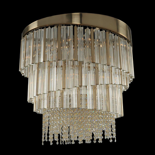 Allegri Crystal Espirali Brushed Champagne Gold Pendant Light
