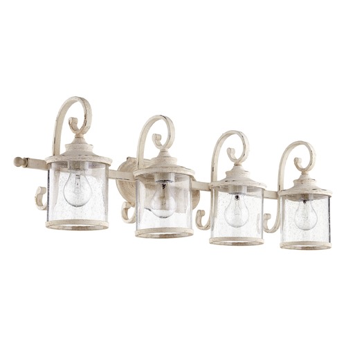 Quorum Lighting Seeded Glass Bathroom Light White by Quorum Lighting 5073-4-70