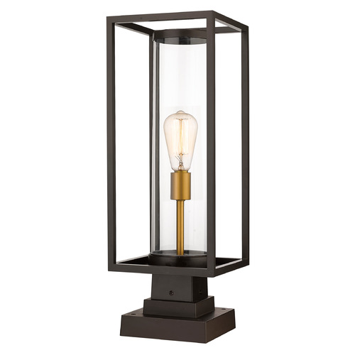 Z-Lite Dunbroch Deep Bronze & Outdoor Brass Post Light by Z-Lite 584PHMS-SQPM-DBZ