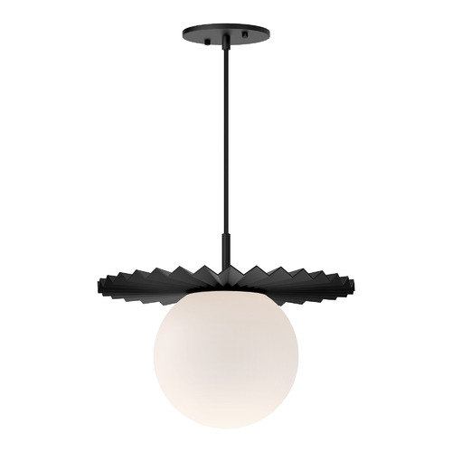 Plume 14-Inch Pendant in Matte Black by Alora Lighting