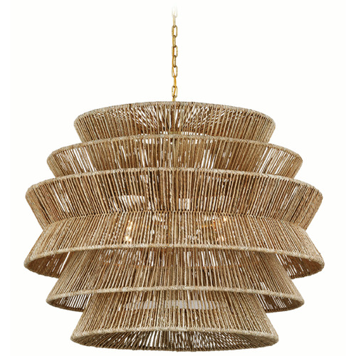 Visual Comfort Signature Collection Chapman & Myers Antigua Drum Chandelier in Brass by VC Signature CHC5017ABNAB