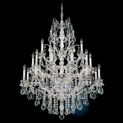 Schonbek Worldwide Lighting Bordeaux Antique Silver Crystal Chandelier