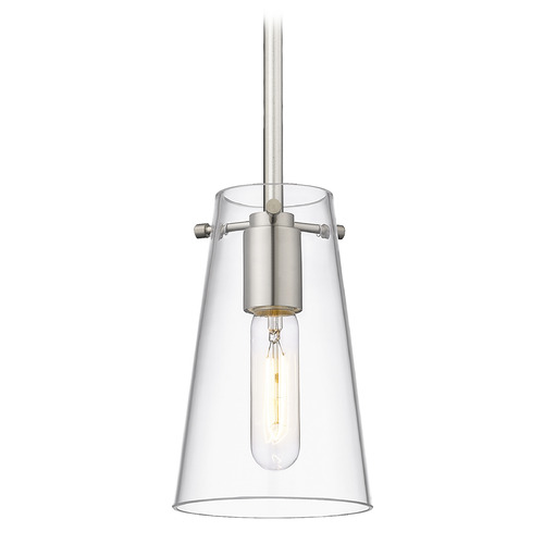 Z-Lite Kira Brushed Nickel Mini-Pendant Light with Conical Shade