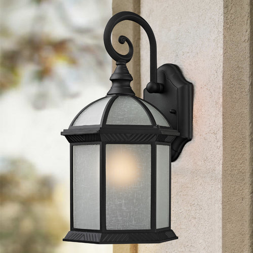 Traditional Black Hexagon Outdoor Wall Light