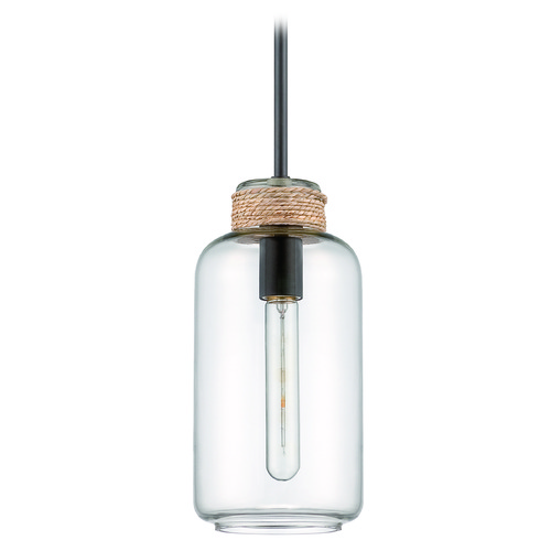Espresso with Rope Accent Mini Pendant by Craftmade Lighting