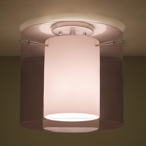 Besa Lighting Pahu Satin Nickel LED Semi-Flushmount Light