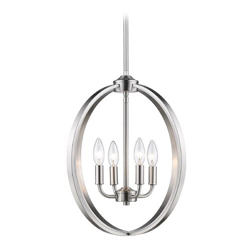 Colson 4-Light Chandelier in Pewter by Golden Lighting