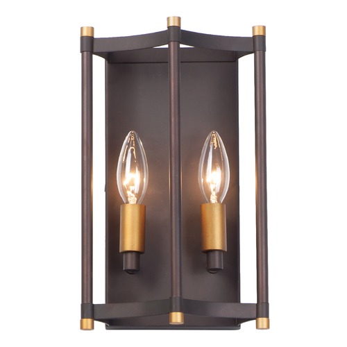 Maxim Lighting Wellington Oil Rubbed Bronze & Antique Brass Sconce by Maxim Lighting 13599OIAB