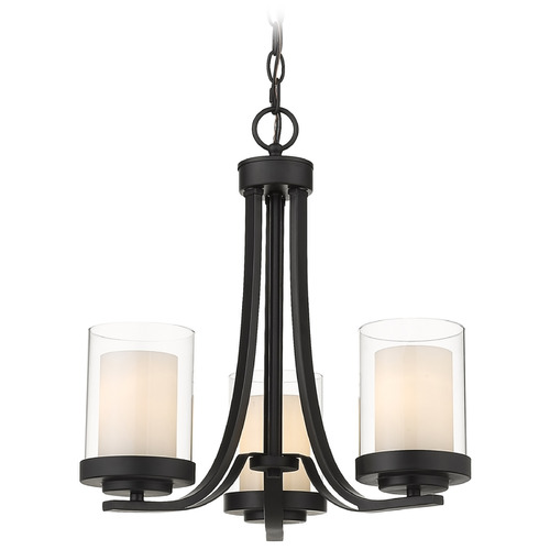 Z-Lite Willow Matte Black Mini-Chandelier by Z-Lite 426-3C-MB