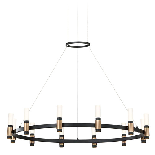 Albany Deep Black & Brass LED Chandelier by Eurofase Lighting