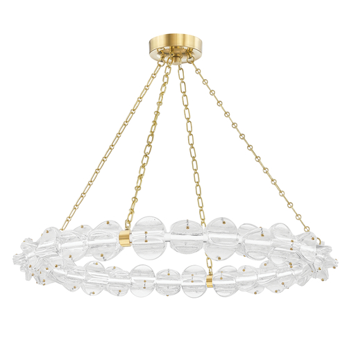 Lindley 38-Inch LED Pendant in Aged Brass by Hudson Valley Lighting