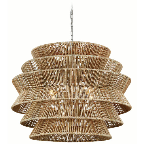 Visual Comfort Signature Collection Chapman & Myers Antigua Drum Chandelier in Nickel by VC Signature CHC5017PNNAB
