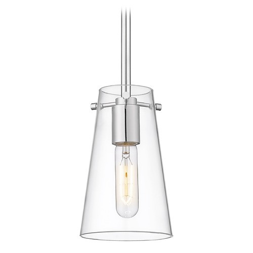 Z-Lite Kira Chrome Mini-Pendant Light with Conical Shade
