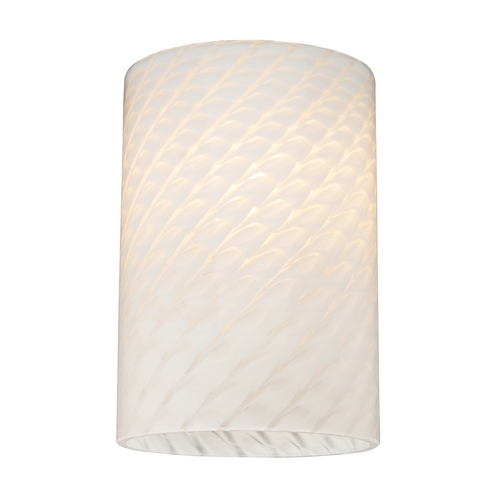Cylinder White Art Glass Shade - Lipless with 1-5/8-Inch Fitter