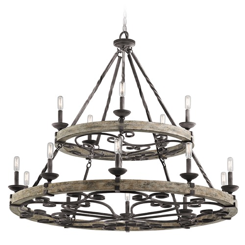 Taulbee 44-Inch Chandelier in Weathered Zinc by Kichler Lighting